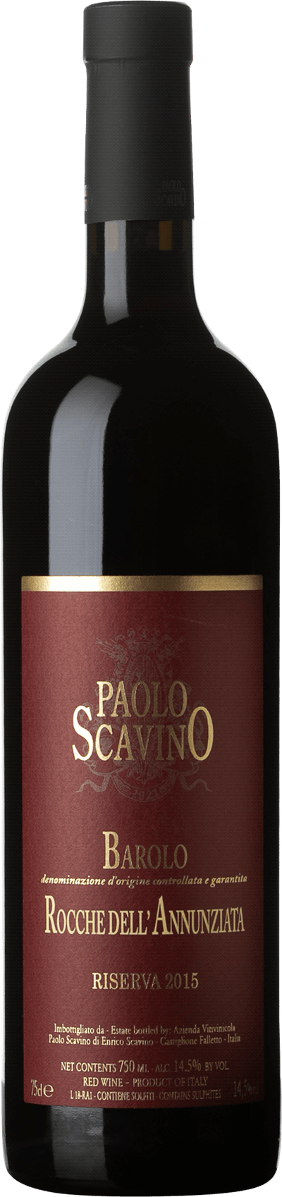 Barolo Riserva Rocche dell'Annunziata Paolo Scavino, 2015