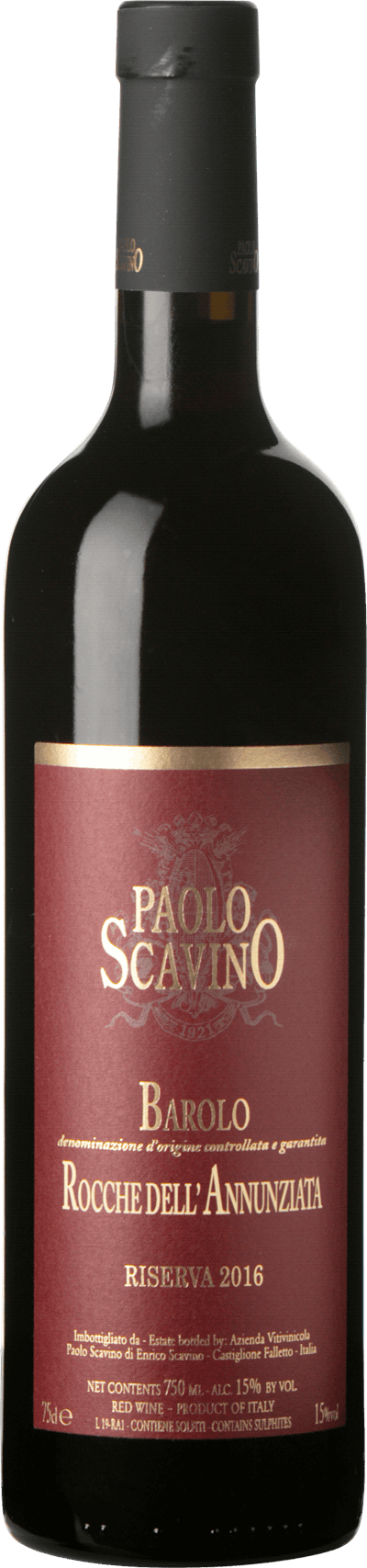 Paolo Scavino Barolo Riserva Rocche dell'Annunziata, 2016