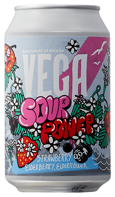 Vega Bryggeri Sour Power Jordgubb & Fläder