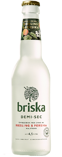 Briska Demi-Sec Äppelcider med smak av riesling och persika