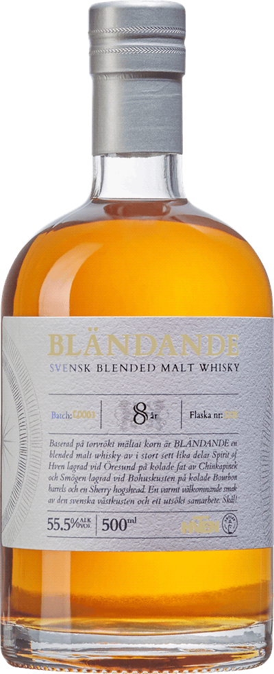 Bländande Svensk Blended Malt Whisky Spirit of Hven/Smögen Whisky