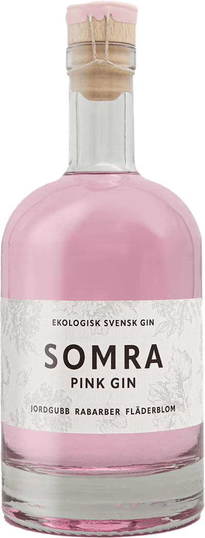 SOMRA Pink Gin Jordgubb Rabarber Fläderblom