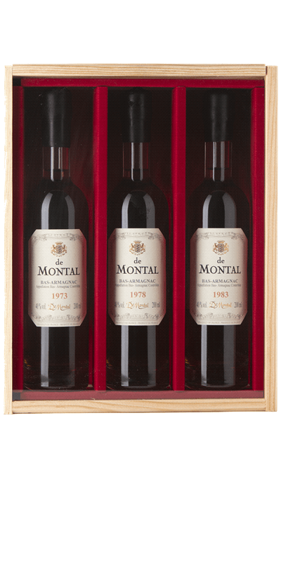 Armagnac de Montal Collection de Millésimes 1983, 1978, 1973